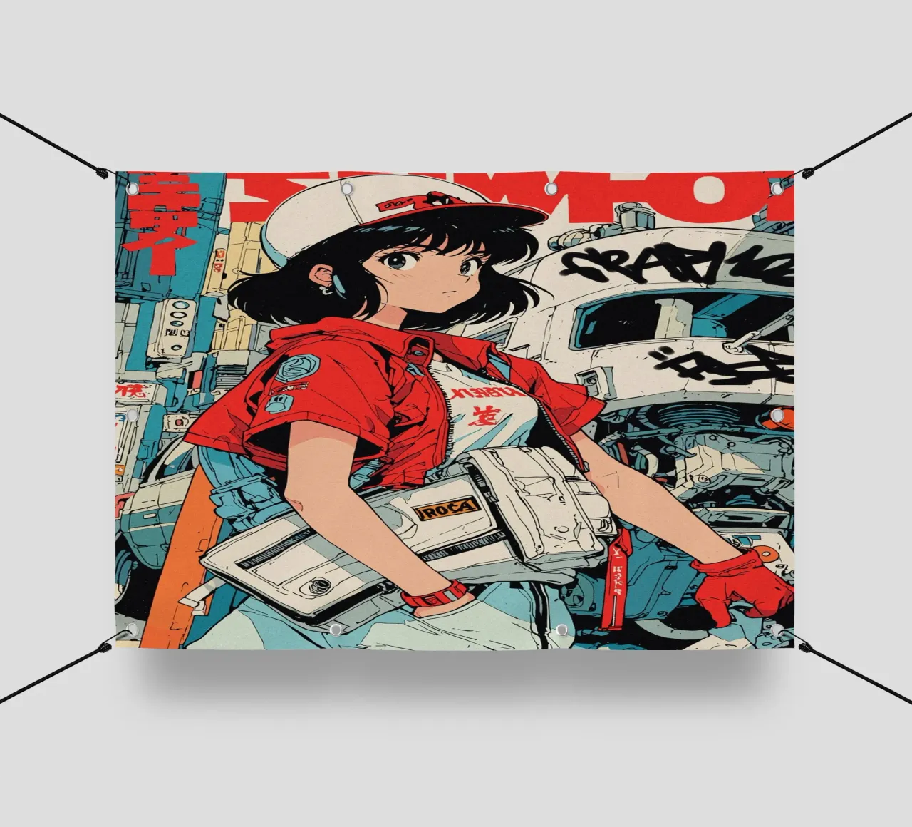 anime girl art telo in pvc da vintageshop