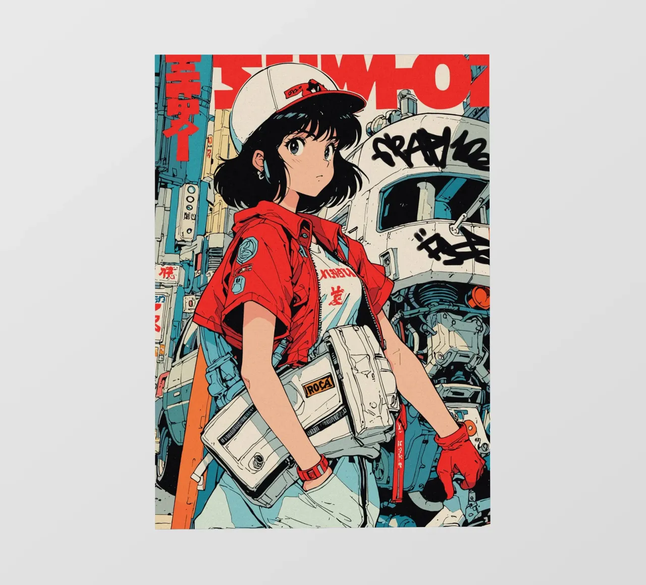 anime girl art telo in pvc da vintageshop