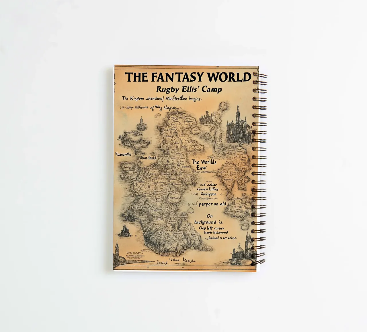 The Fantasy World – Retro Map Edition spiral notebook by Mittelerde Atelier
