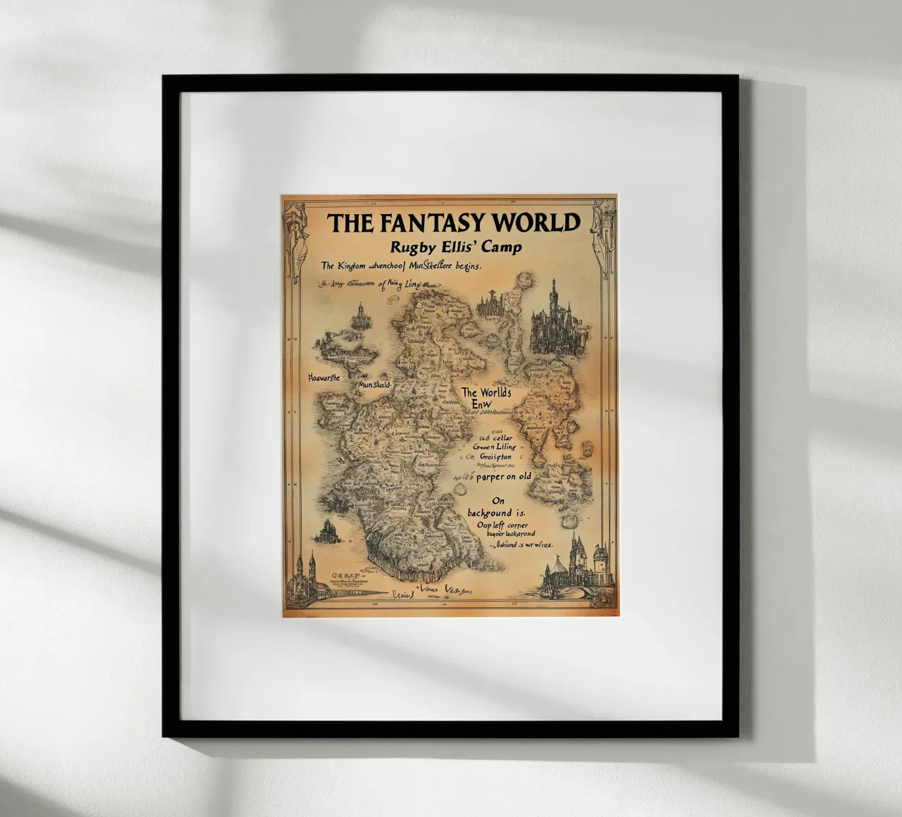 Die Fantasiewelt - Retro Map Edition Hahnemühle von Mittelerde Atelier