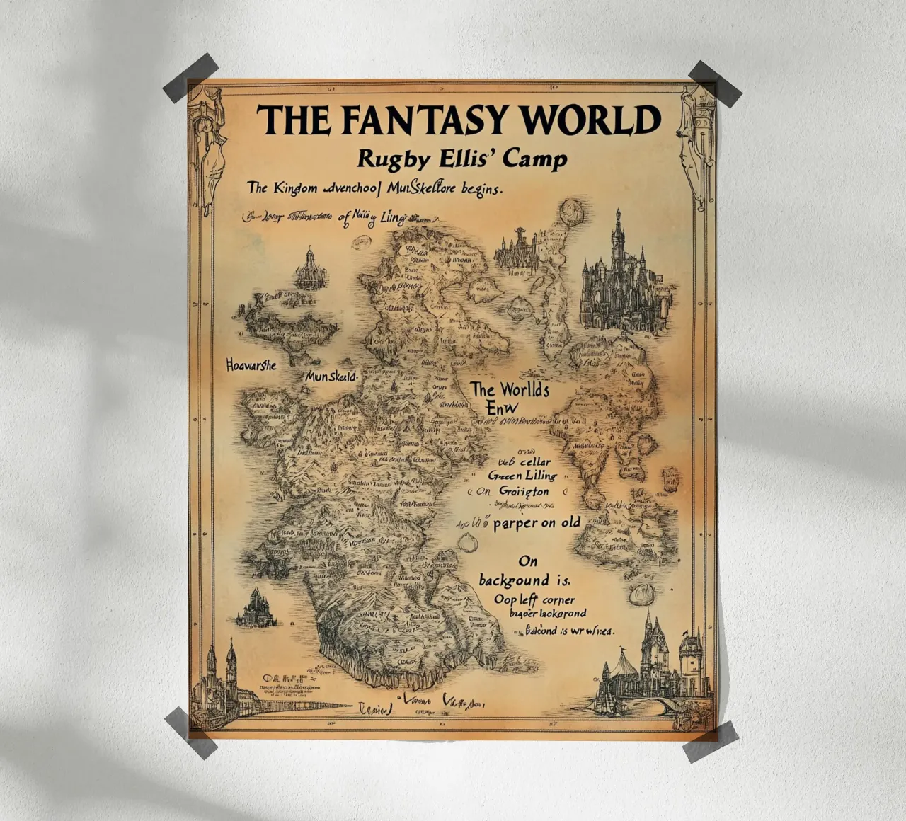 Die Fantasiewelt - Retro Map Edition Hahnemühle von Mittelerde Atelier