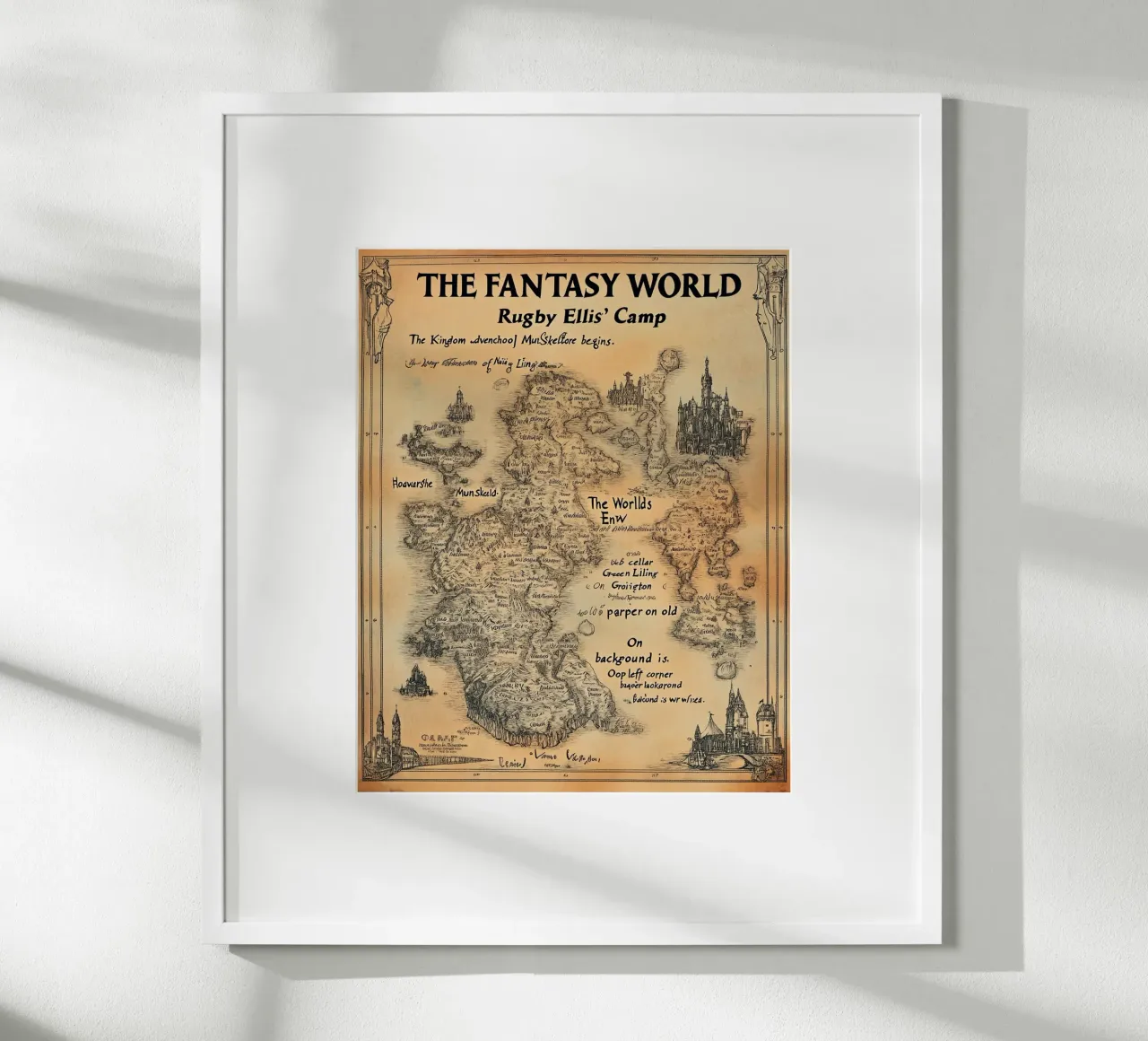 Die Fantasiewelt - Retro Map Edition Hahnemühle von Mittelerde Atelier