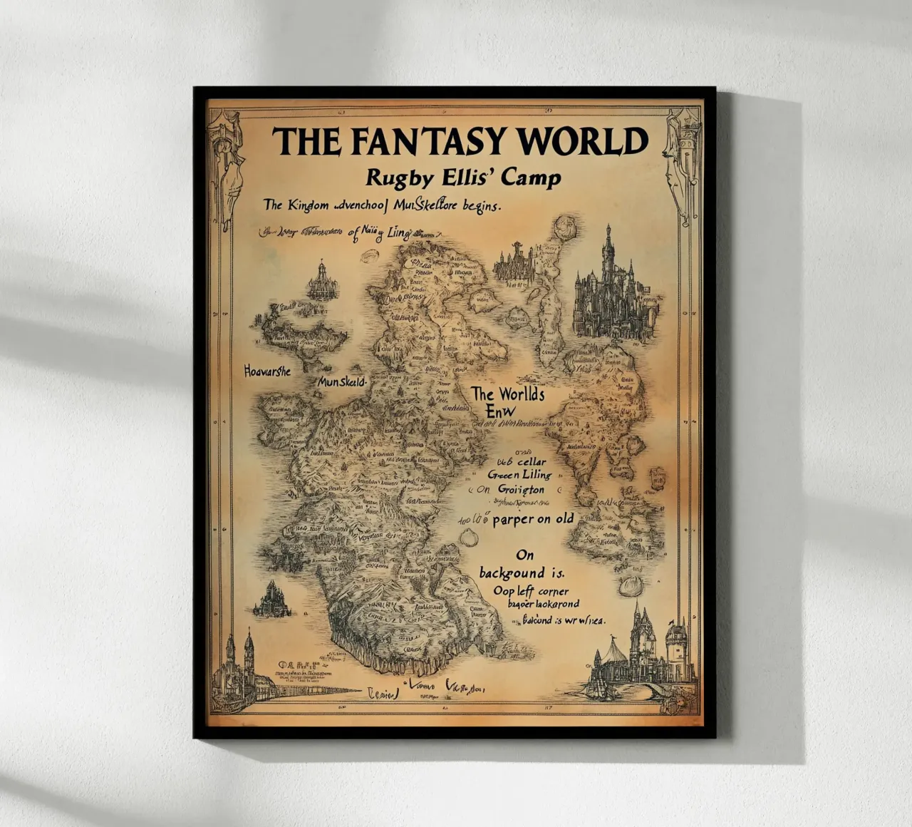 Die Fantasiewelt - Retro Map Edition Hahnemühle von Mittelerde Atelier