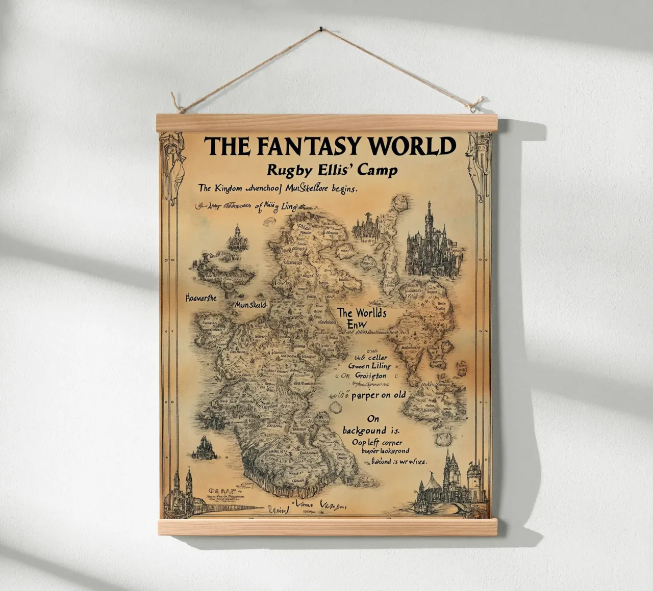 Die Fantasiewelt - Retro Map Edition Hahnemühle von Mittelerde Atelier