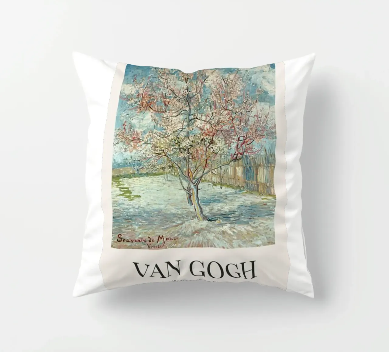 a peach tree in full bloom decorative cushion by Piper Shop Oke