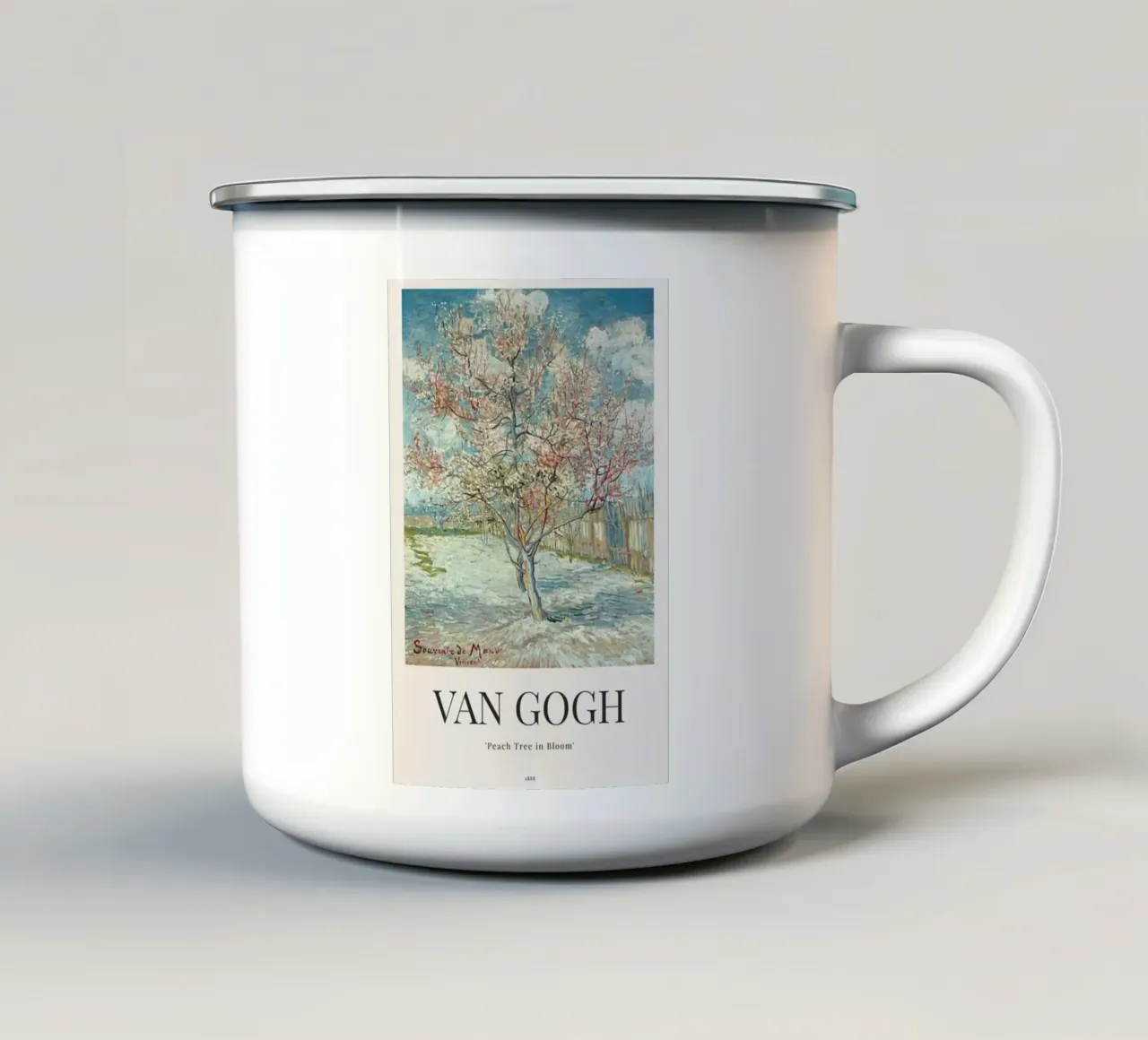 un pesco in piena fioritura tazza in smalto da Piper Shop Oke