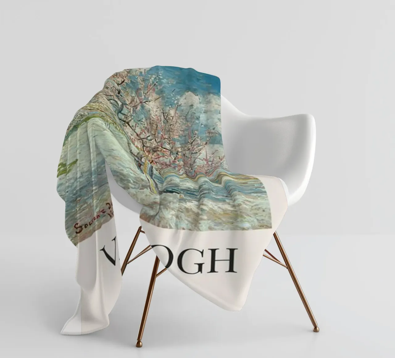 a peach tree in full bloom fleece blanket by Piper Shop Oke