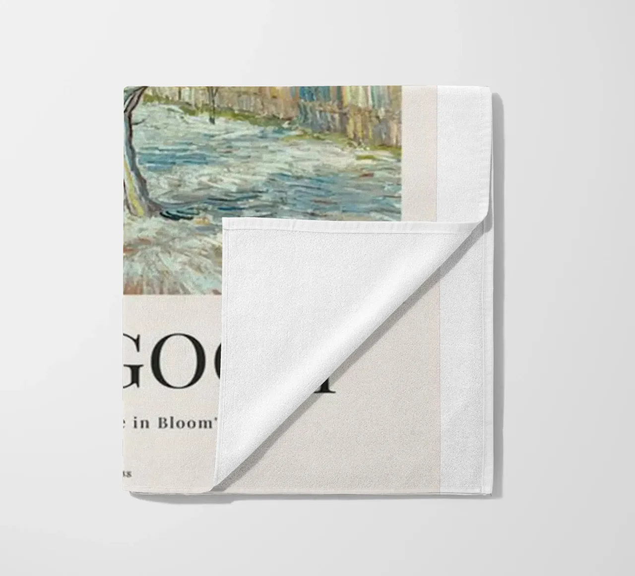a peach tree in full bloom beach towel by Piper Shop Oke