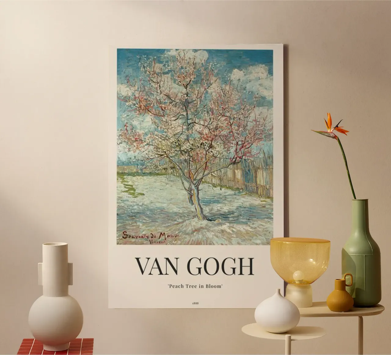 a peach tree in full bloom canvas by Piper Shop Oke