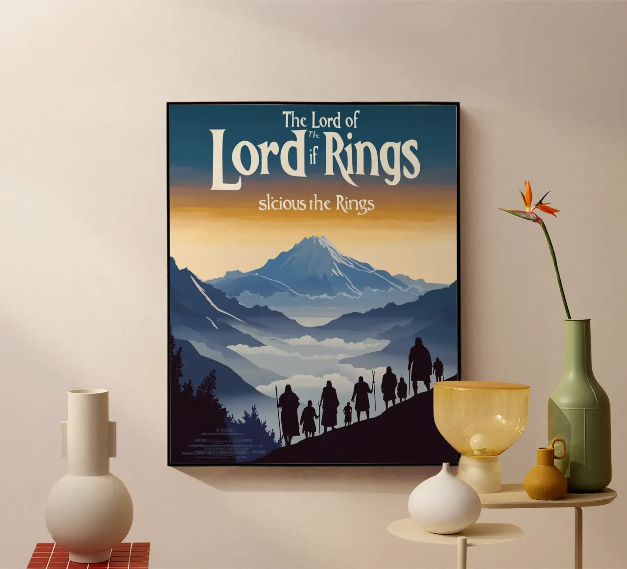 March from the Mountains – A Retro Tribute to Middle-earth acrylic glass by Mittelerde Atelier