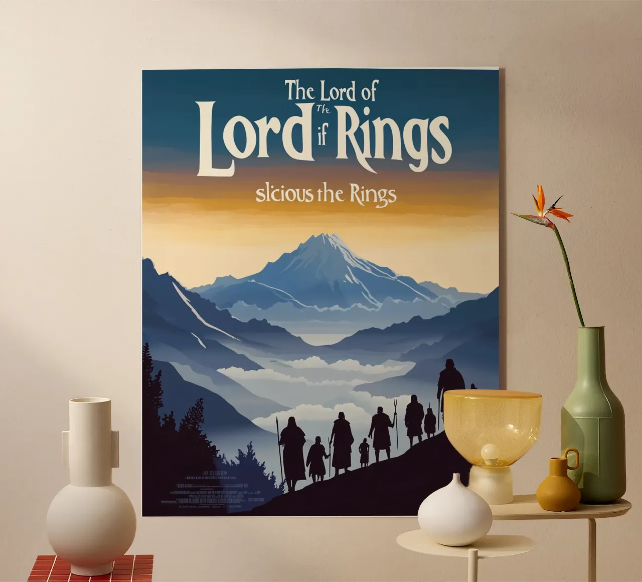 March from the Mountains – A Retro Tribute to Middle-earth acrylic glass by Mittelerde Atelier