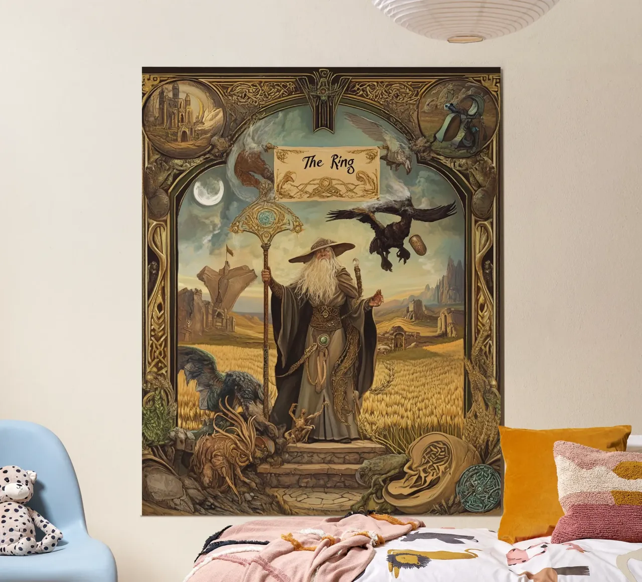 L'Anello - Un giuramento mitico in pietra e luce poster con telaio in alluminio da Mittelerde Atelier