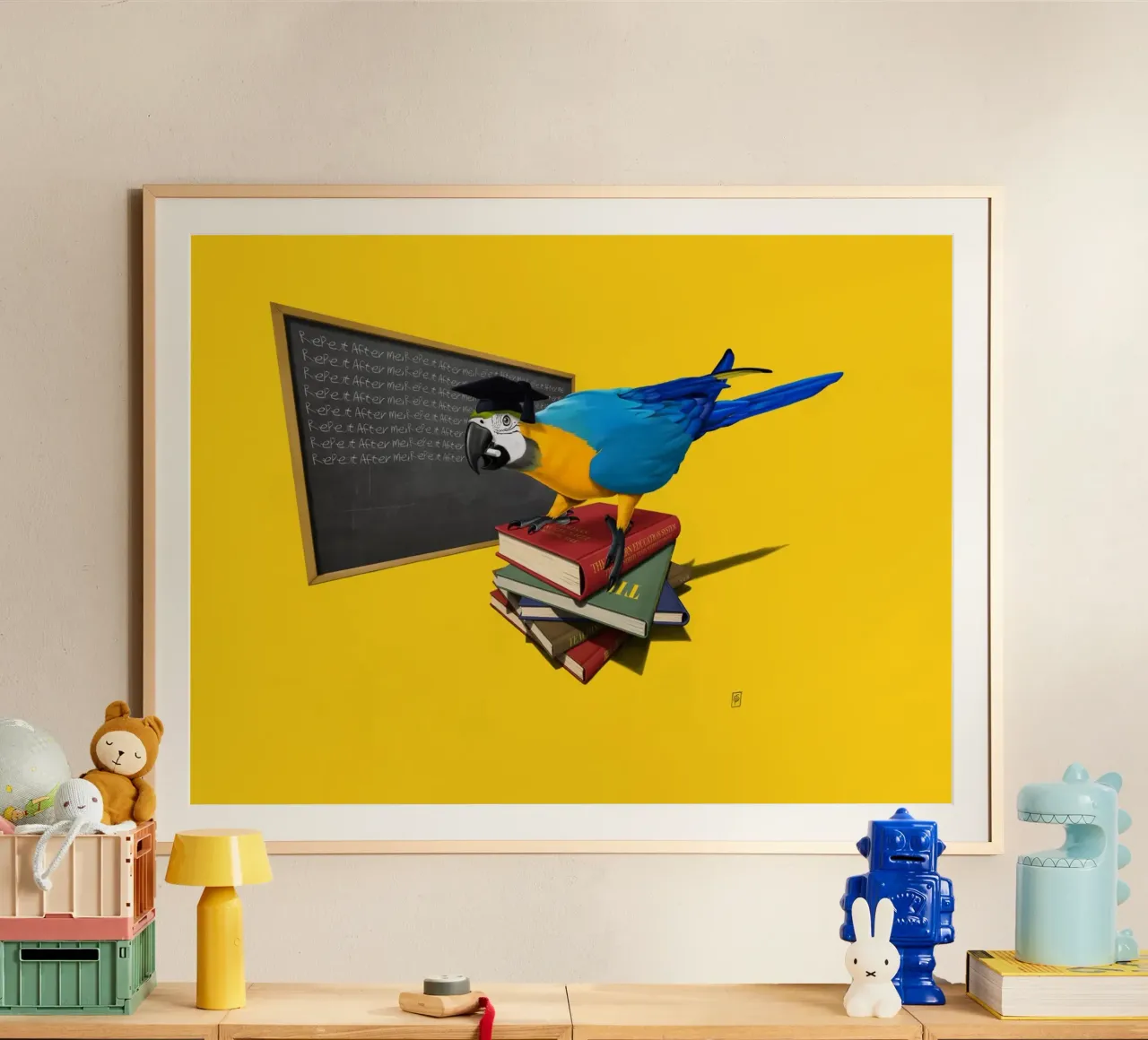 Repeat (Coloured) poster con telaio in legno da Rob Art | Illustration