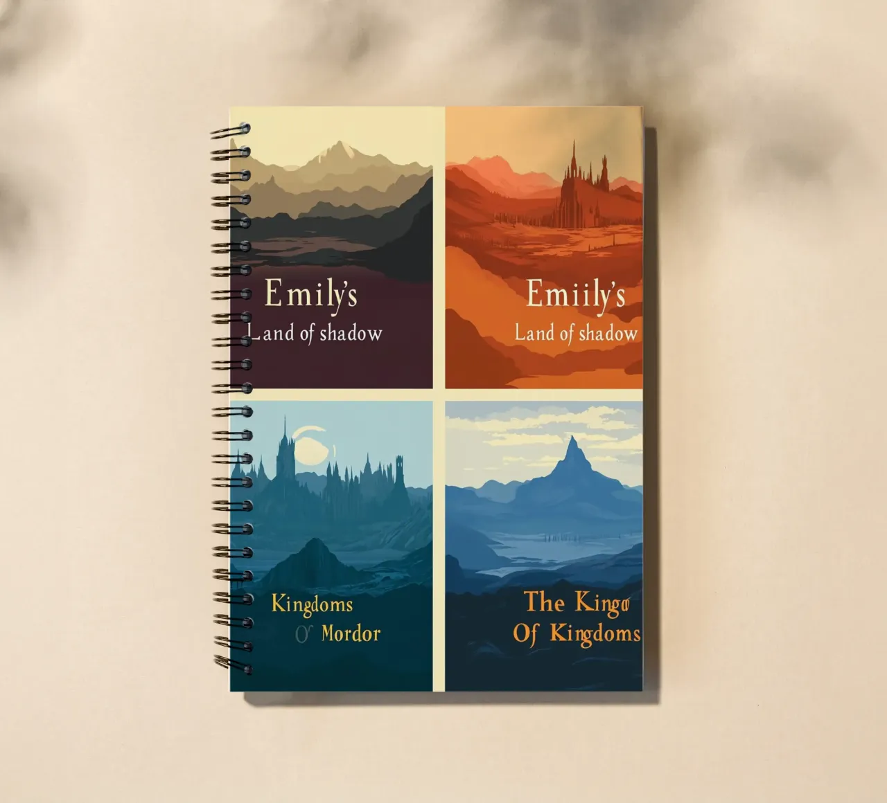 I regni di Mordor - Set di loghi fantasy minimali diario ad anelli da Mittelerde Atelier