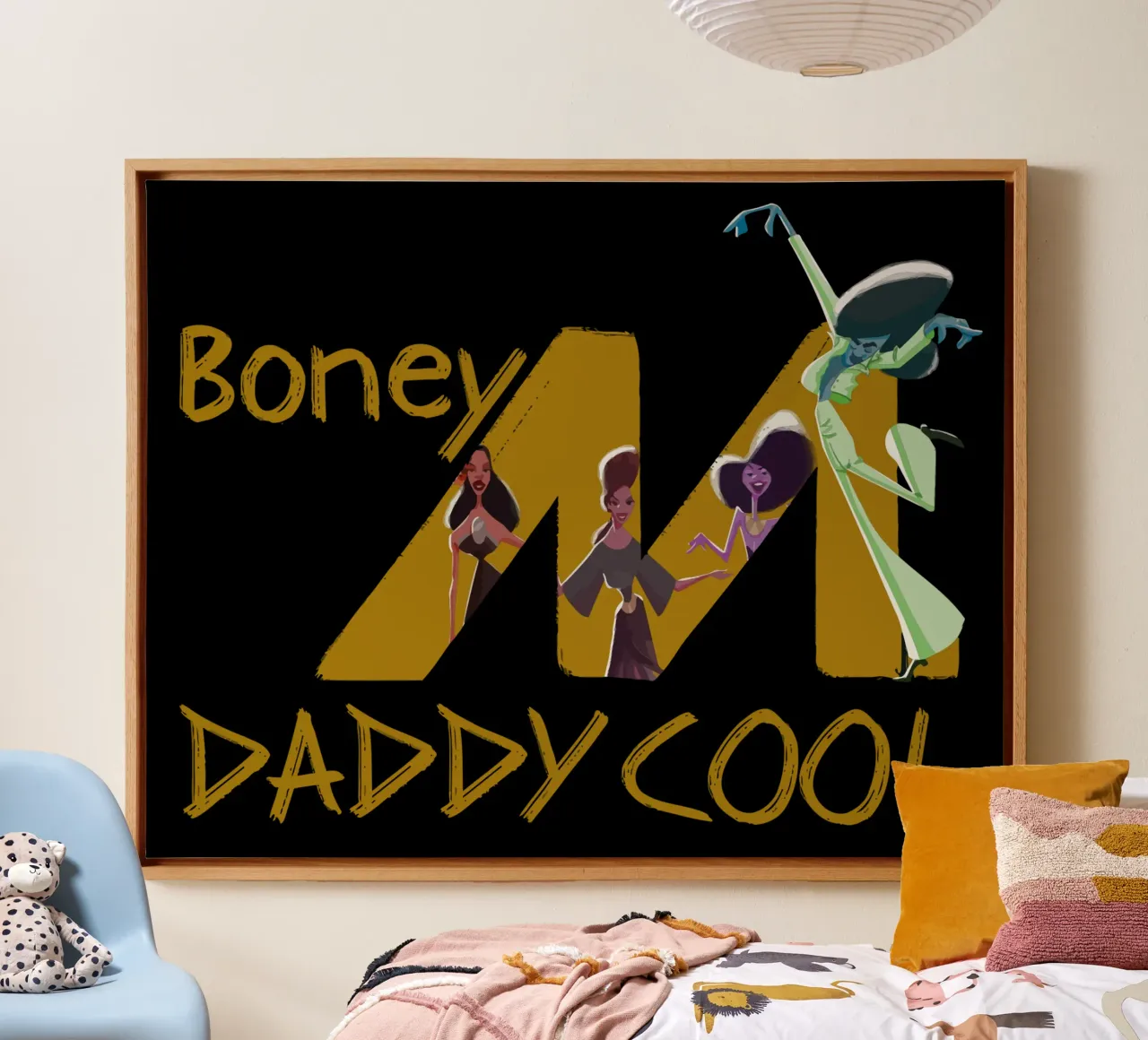 Boney M. - Daddy Cool lienzo con Marco flotante de Gladysrg