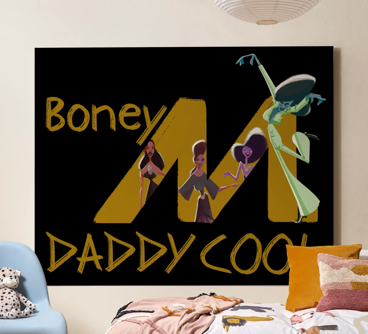 Boney M. - Daddy Cool lienzo con Marco flotante de Gladysrg