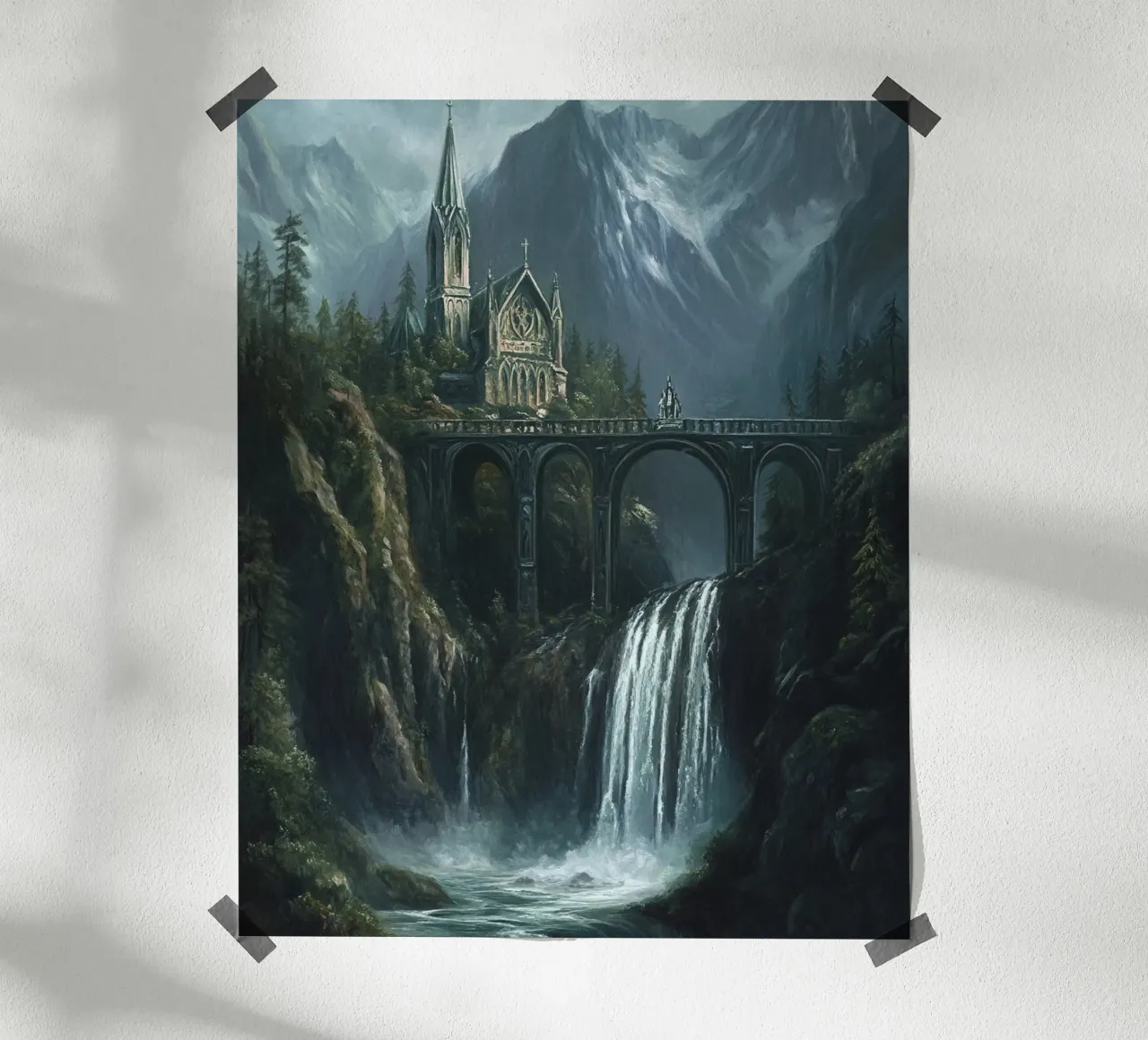Il ponte del Signore - Echi sull'abisso poster con telaio in legno da Mittelerde Atelier