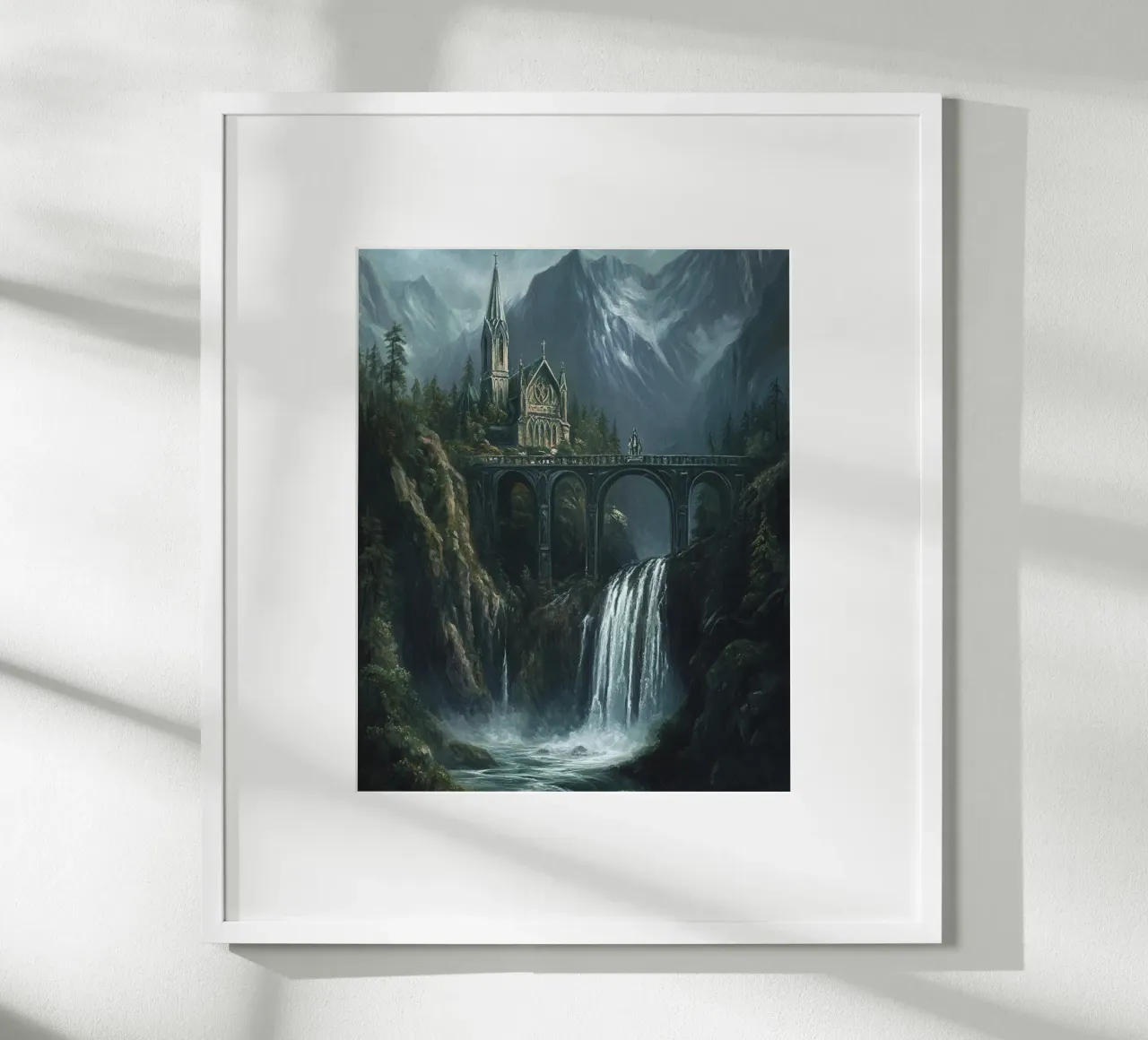 Il ponte del Signore - Echi sull'abisso poster con telaio in legno da Mittelerde Atelier