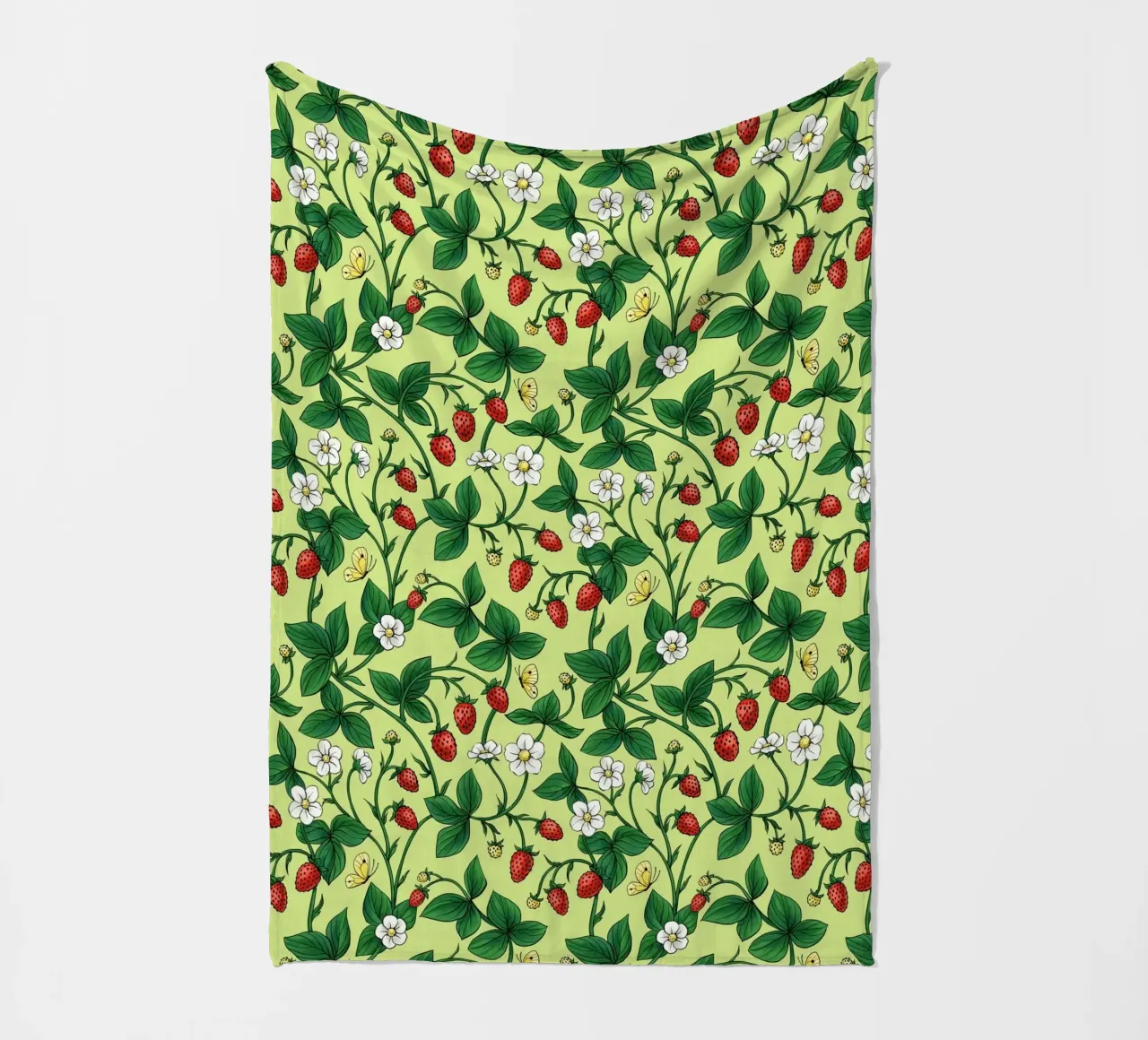 Fragole selvatiche verdi e rosse coperta in pile da Painted Nature