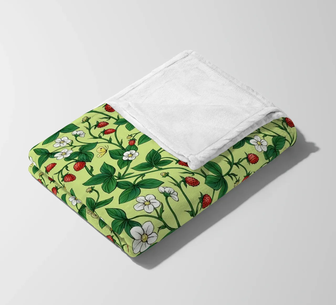 Fragole selvatiche verdi e rosse coperta in pile da Painted Nature