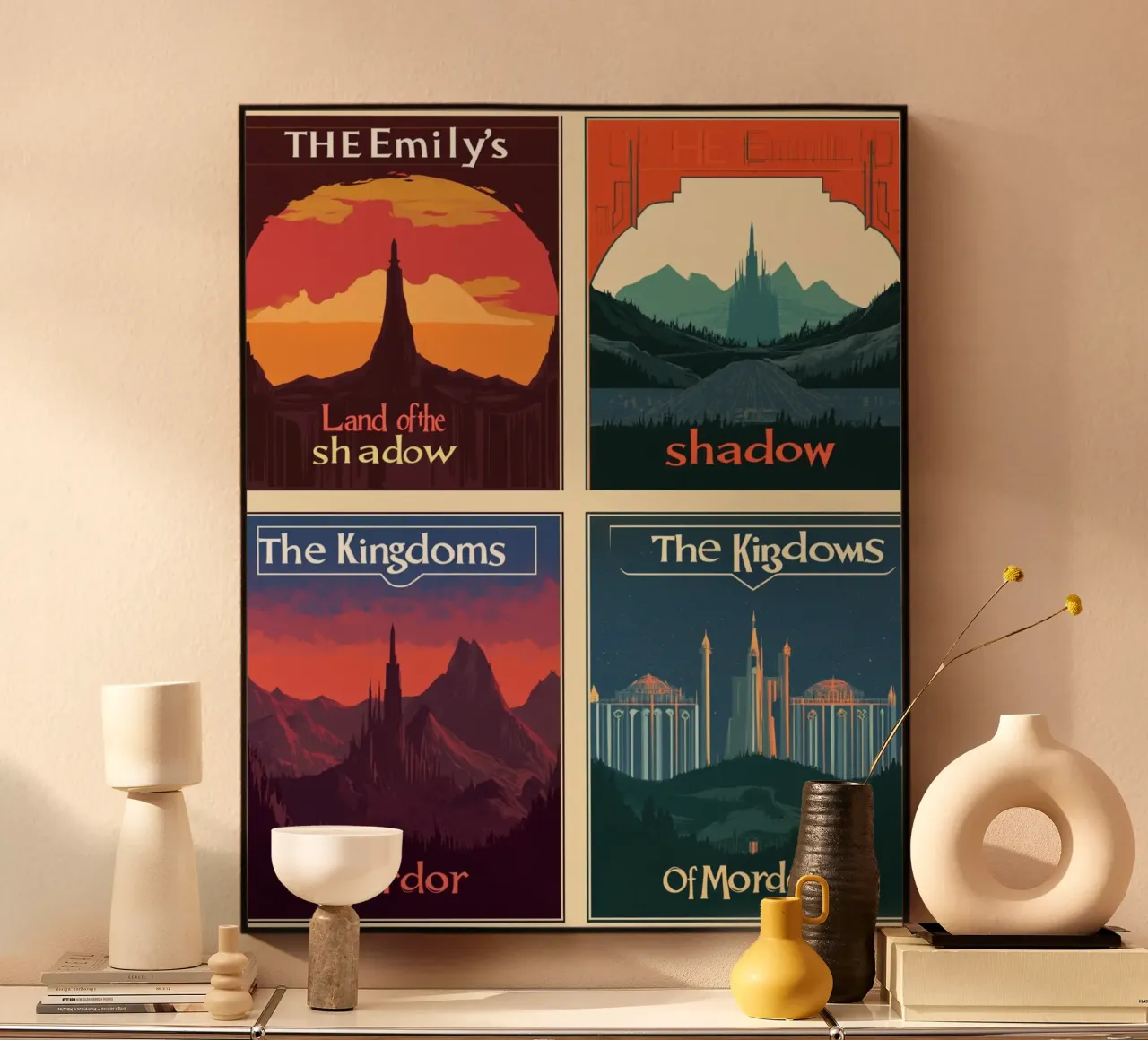 Les Royaumes du Mordor - Collection de logos minimaux panneau forex de Mittelerde Atelier