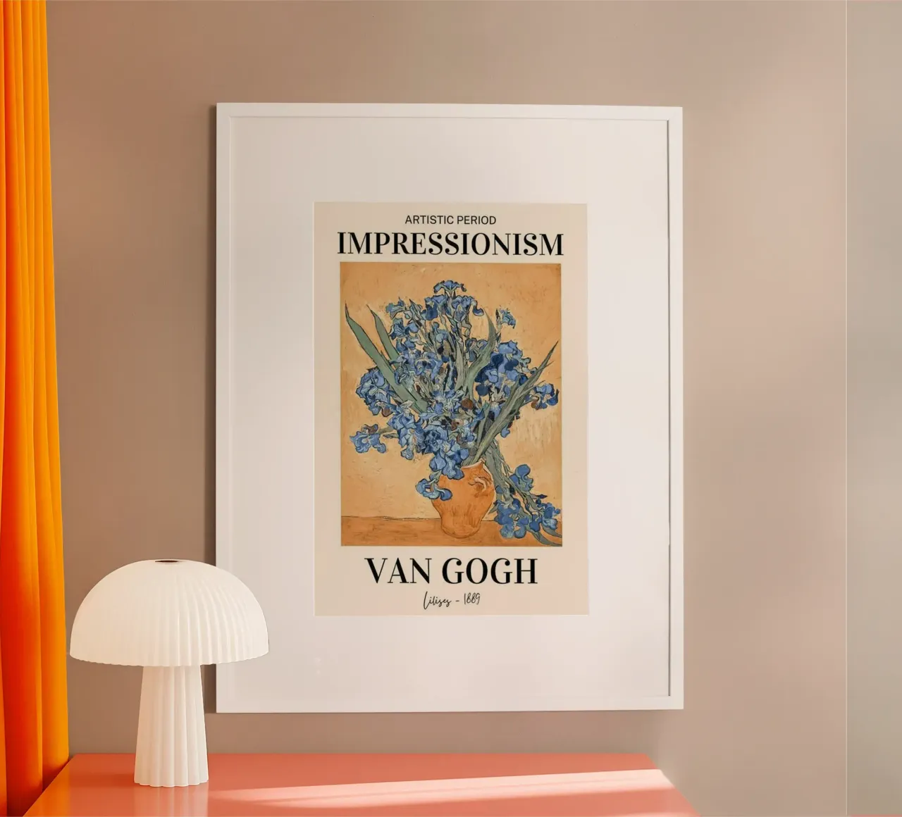 fiori di iris in vaso poster con telaio in plastica da Piper Shop Oke