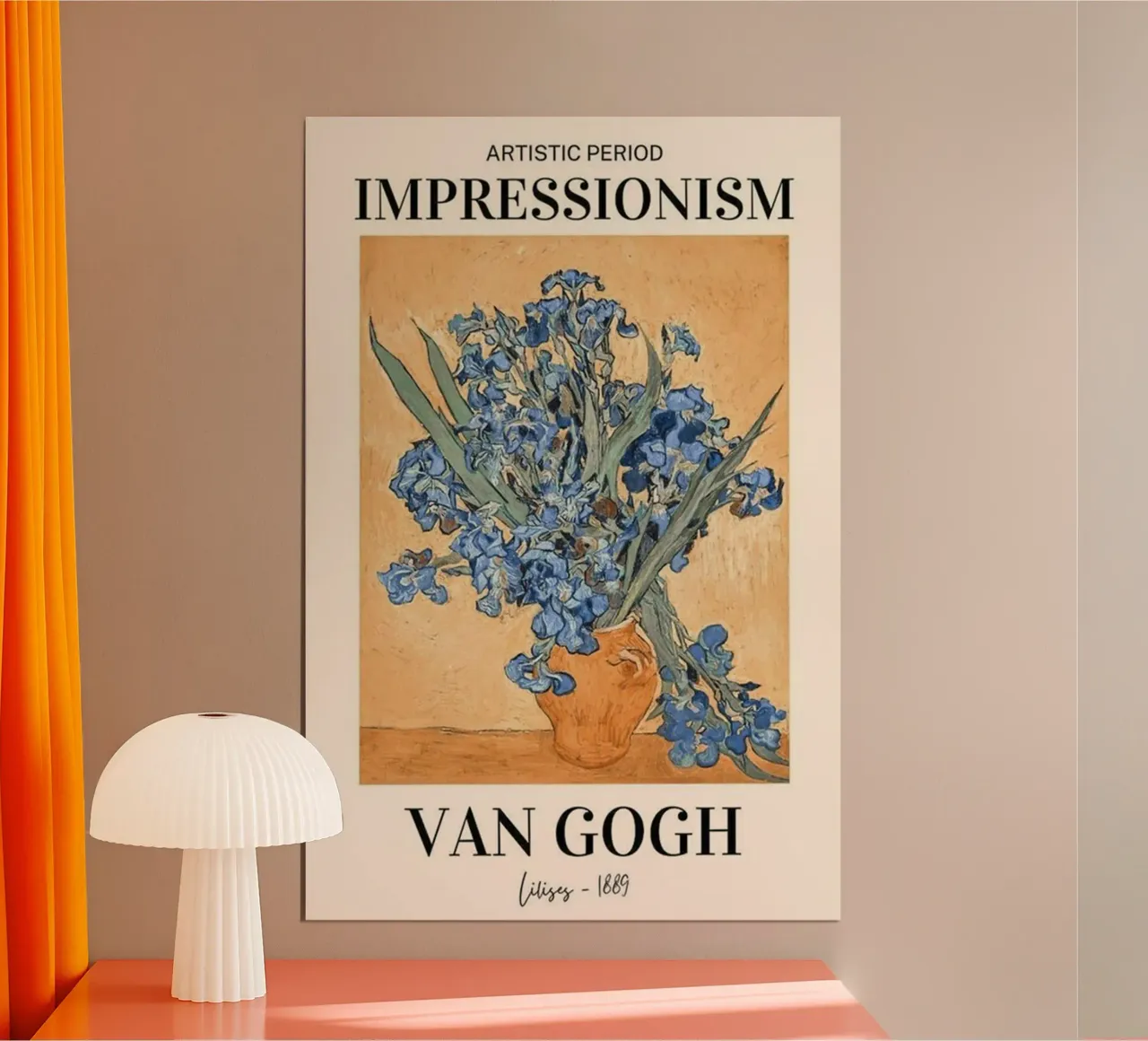 fiori di iris in vaso poster con telaio in plastica da Piper Shop Oke