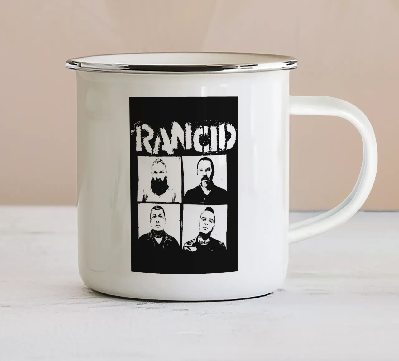 art du groupe rancid mug en émail de vanhesling