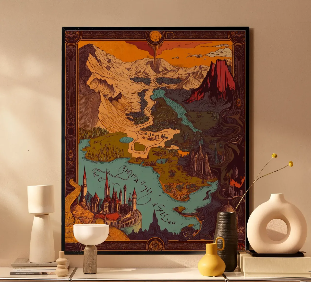 Middle-earth Map – Vintage Fantasy Edition hahnemühle by Mittelerde Atelier