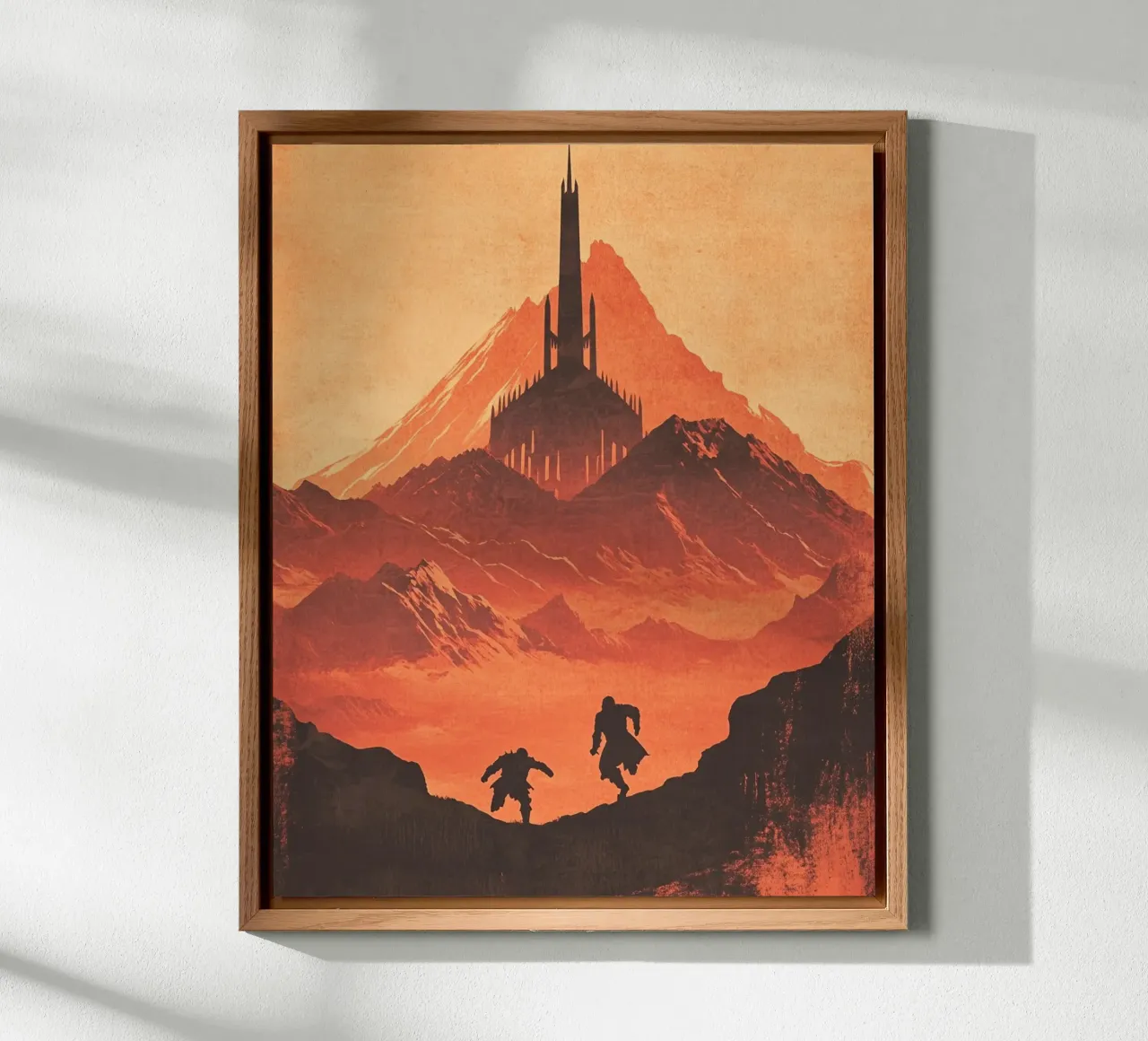 La Guardia di Sauron - Assedio al tramonto retrò alluminio dibond da Mittelerde Atelier