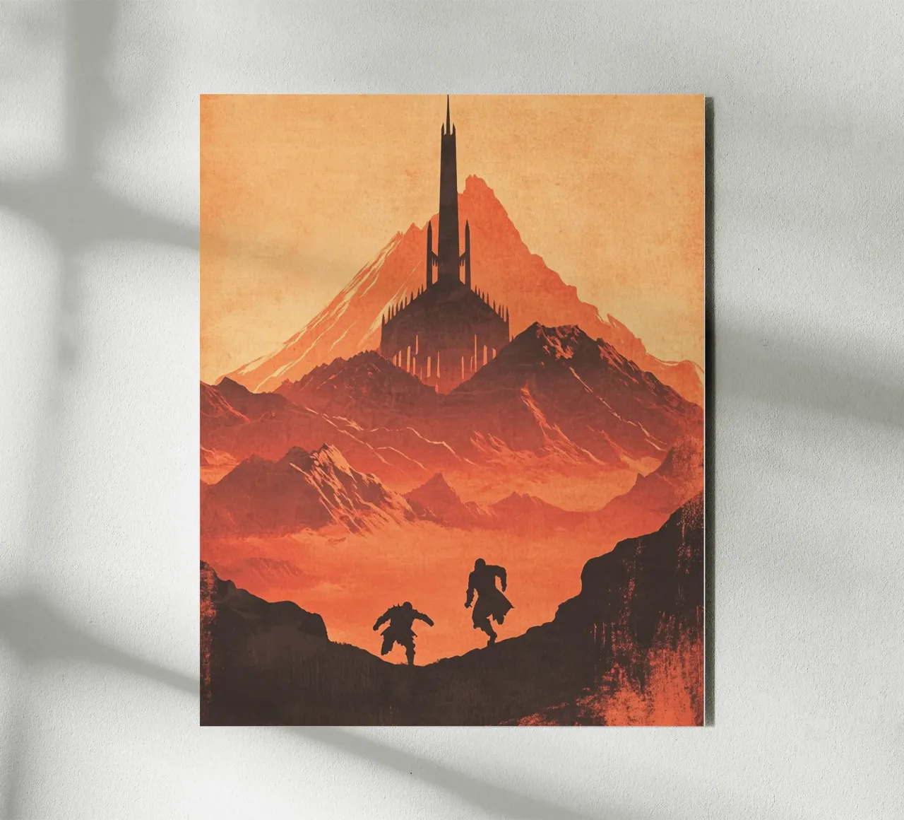 La Guardia di Sauron - Assedio al tramonto retrò alluminio dibond da Mittelerde Atelier