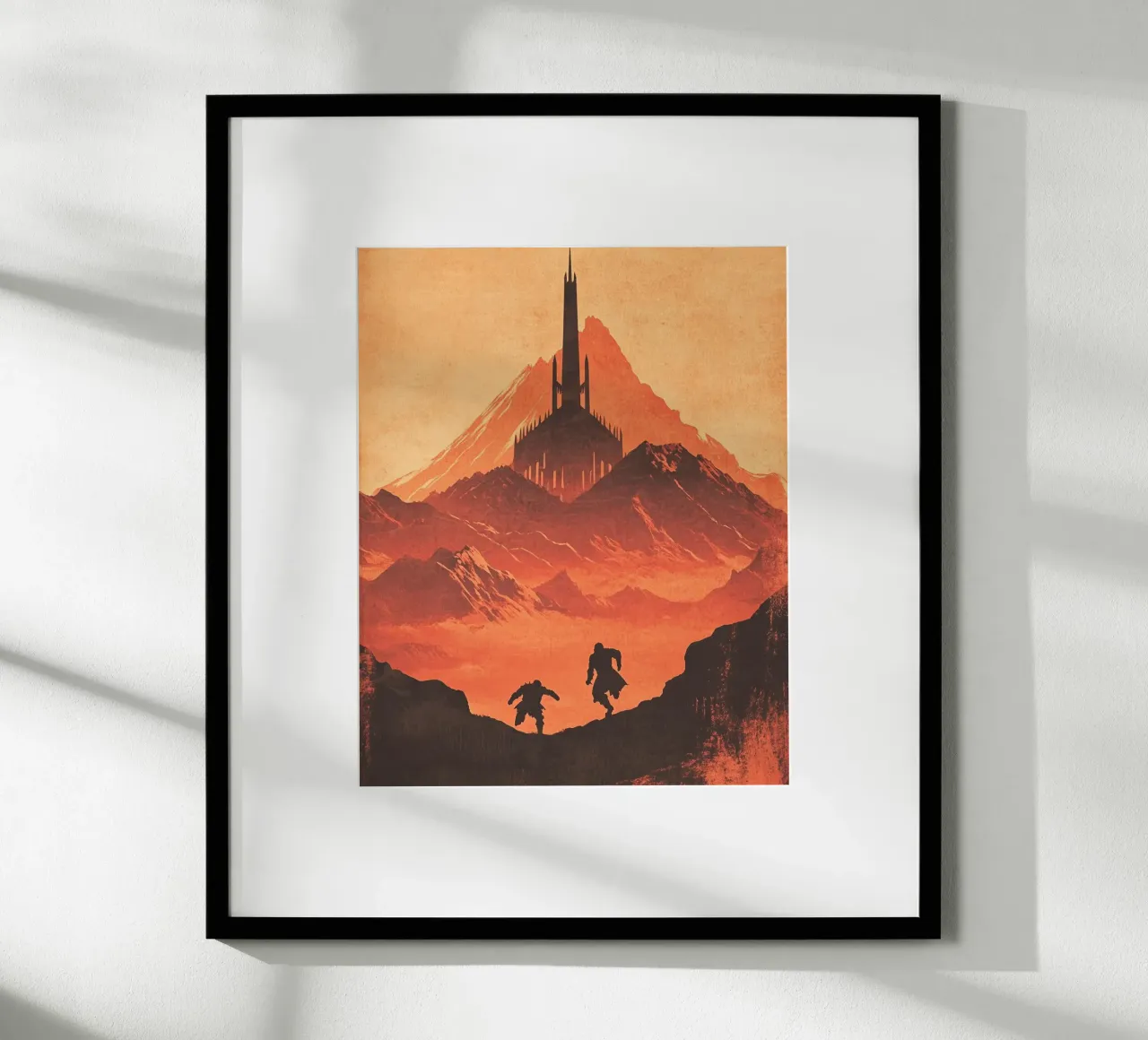 La Guardia di Sauron - Assedio al tramonto retrò poster da Mittelerde Atelier