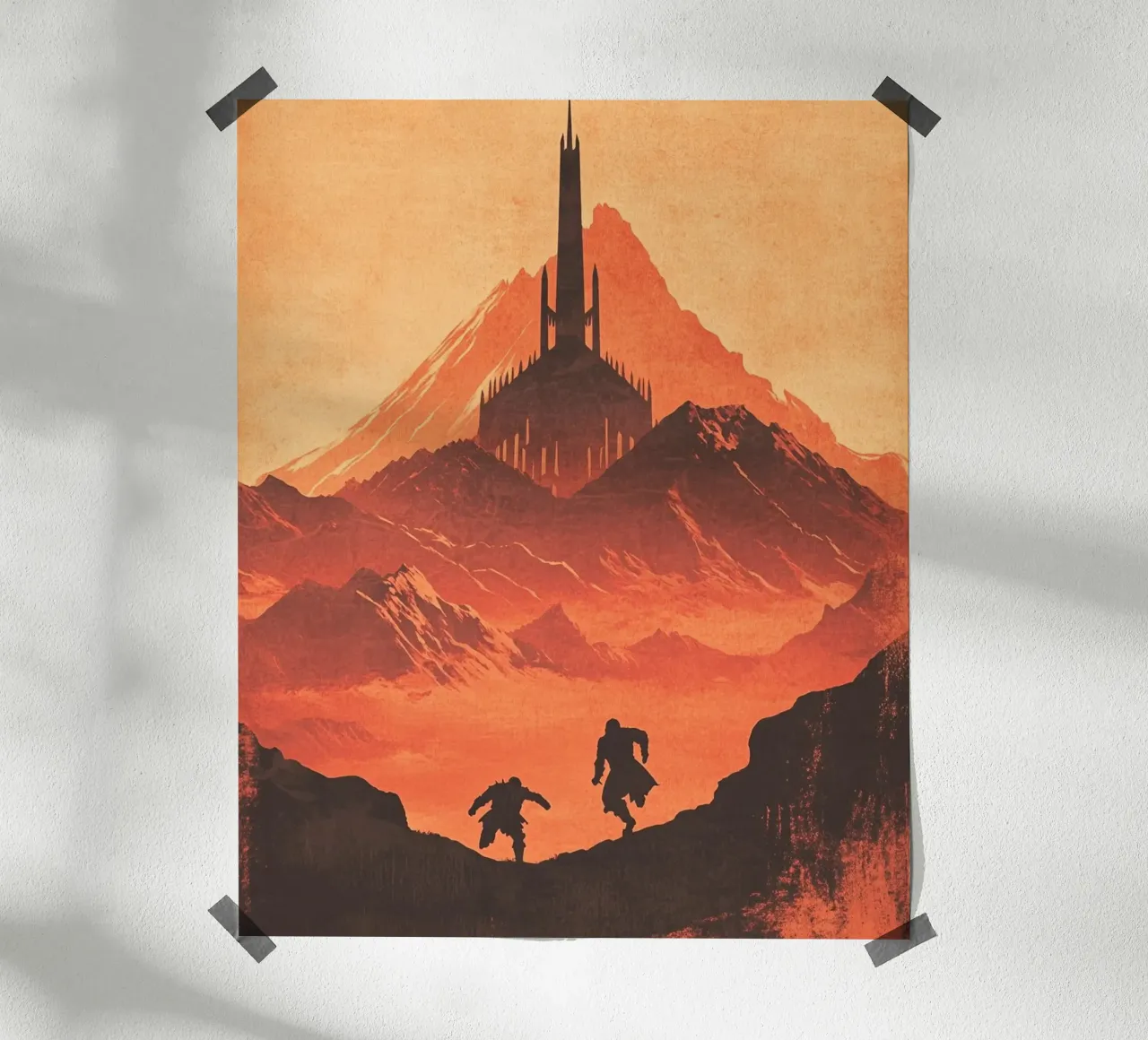 La Guardia di Sauron - Assedio al tramonto retrò poster da Mittelerde Atelier