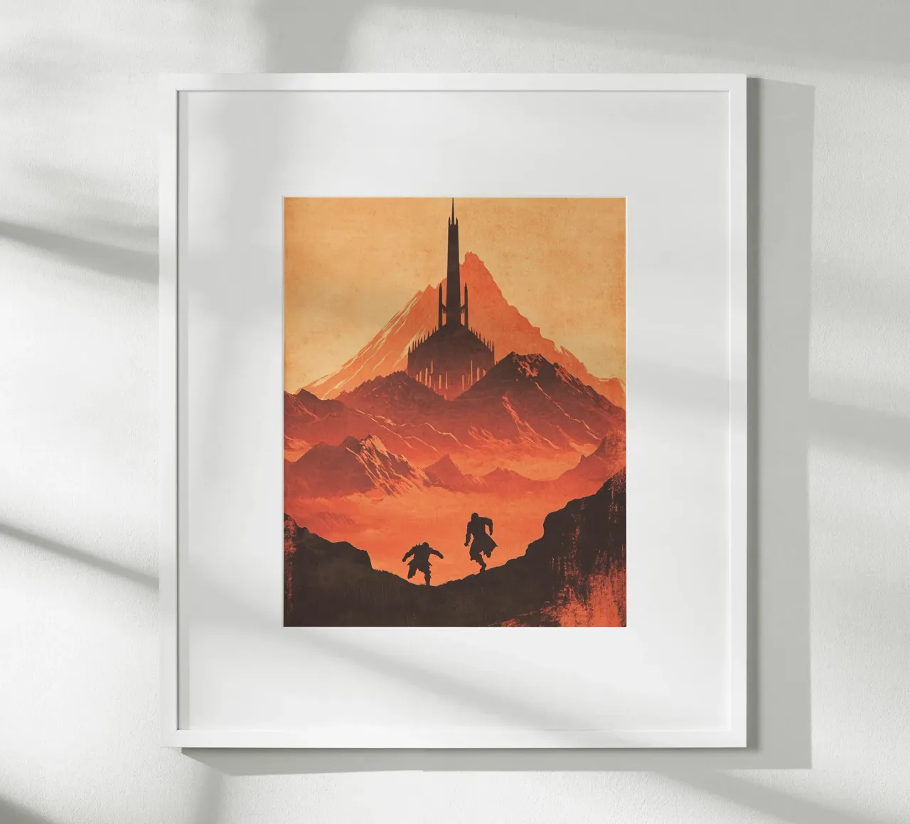 La Guardia di Sauron - Assedio al tramonto retrò poster da Mittelerde Atelier