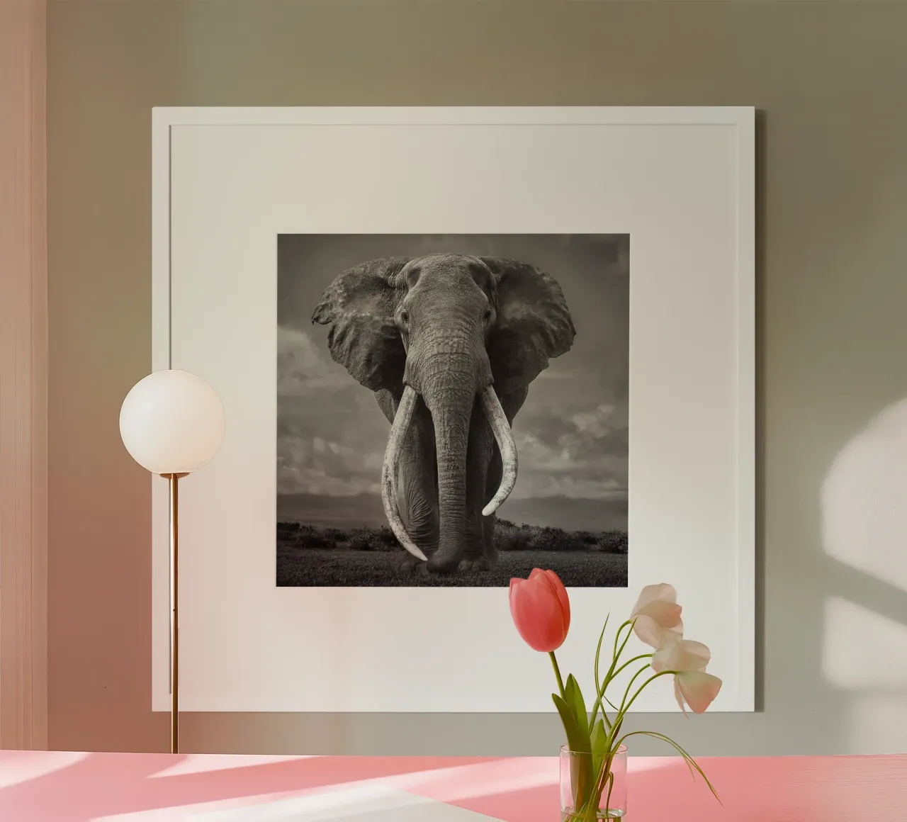 Il re della giungla poster con telaio in legno da christal shop