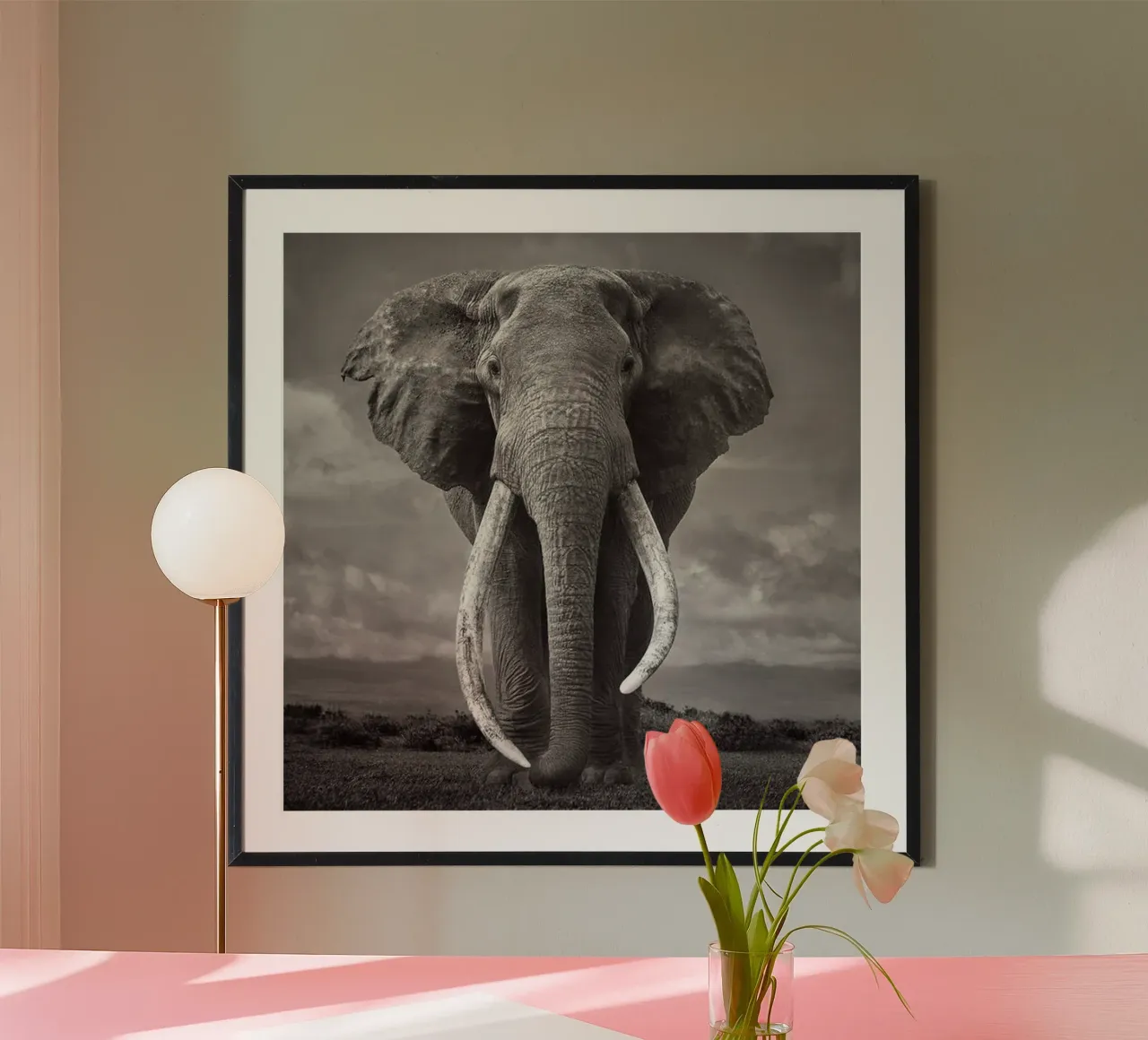 Il re della giungla poster con telaio in legno da christal shop