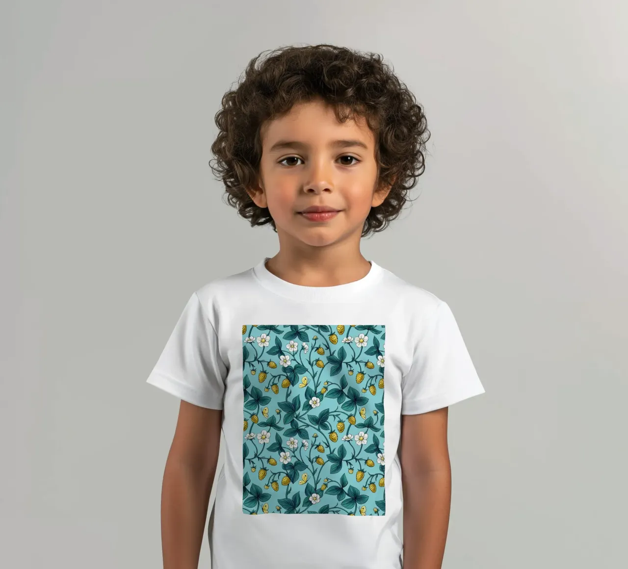 Fragole selvatiche verdi e rosse t-shirt bambini da Painted Nature