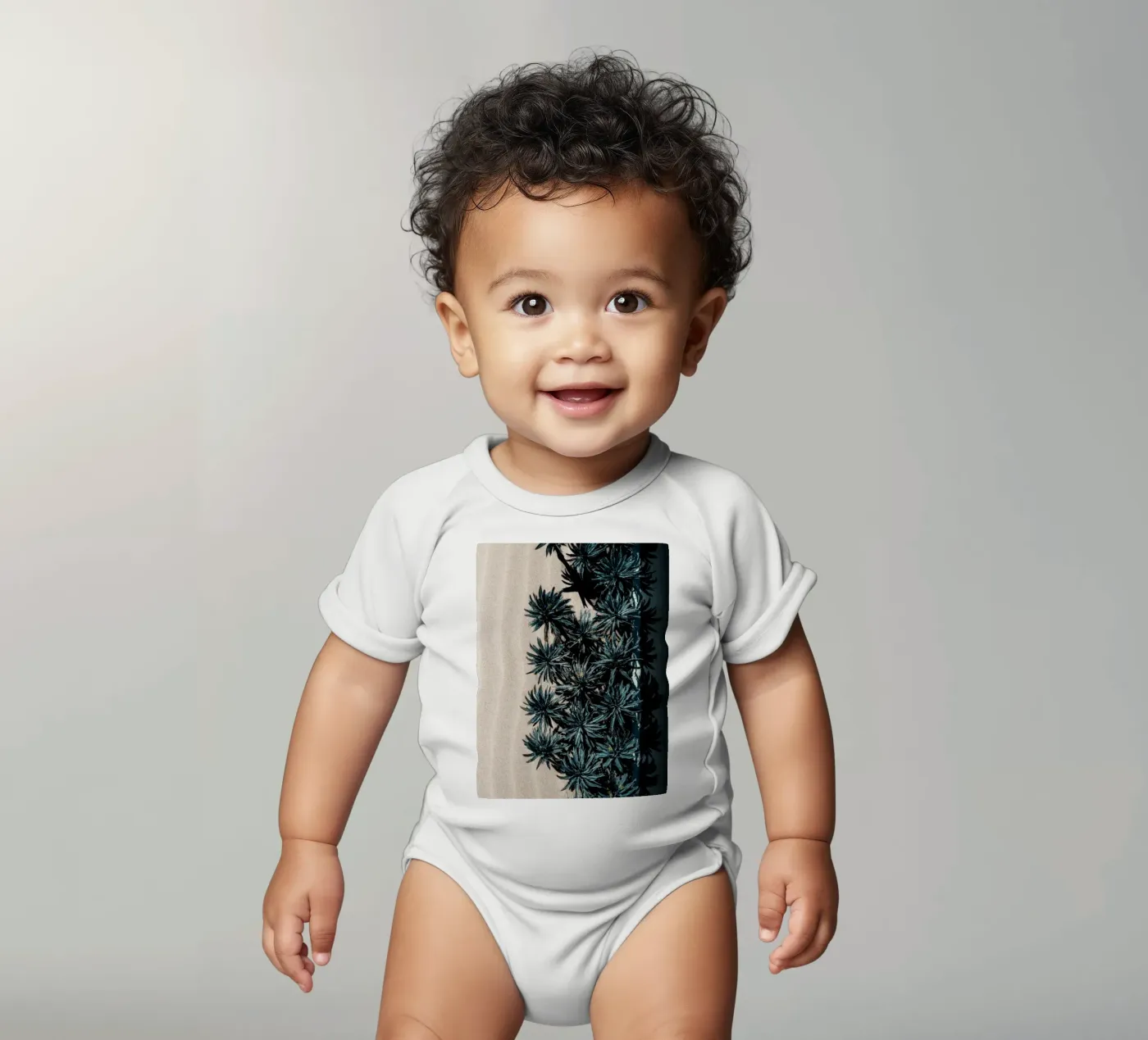 Split Terrain short-sleeve baby romper by somewhere.soul.escape