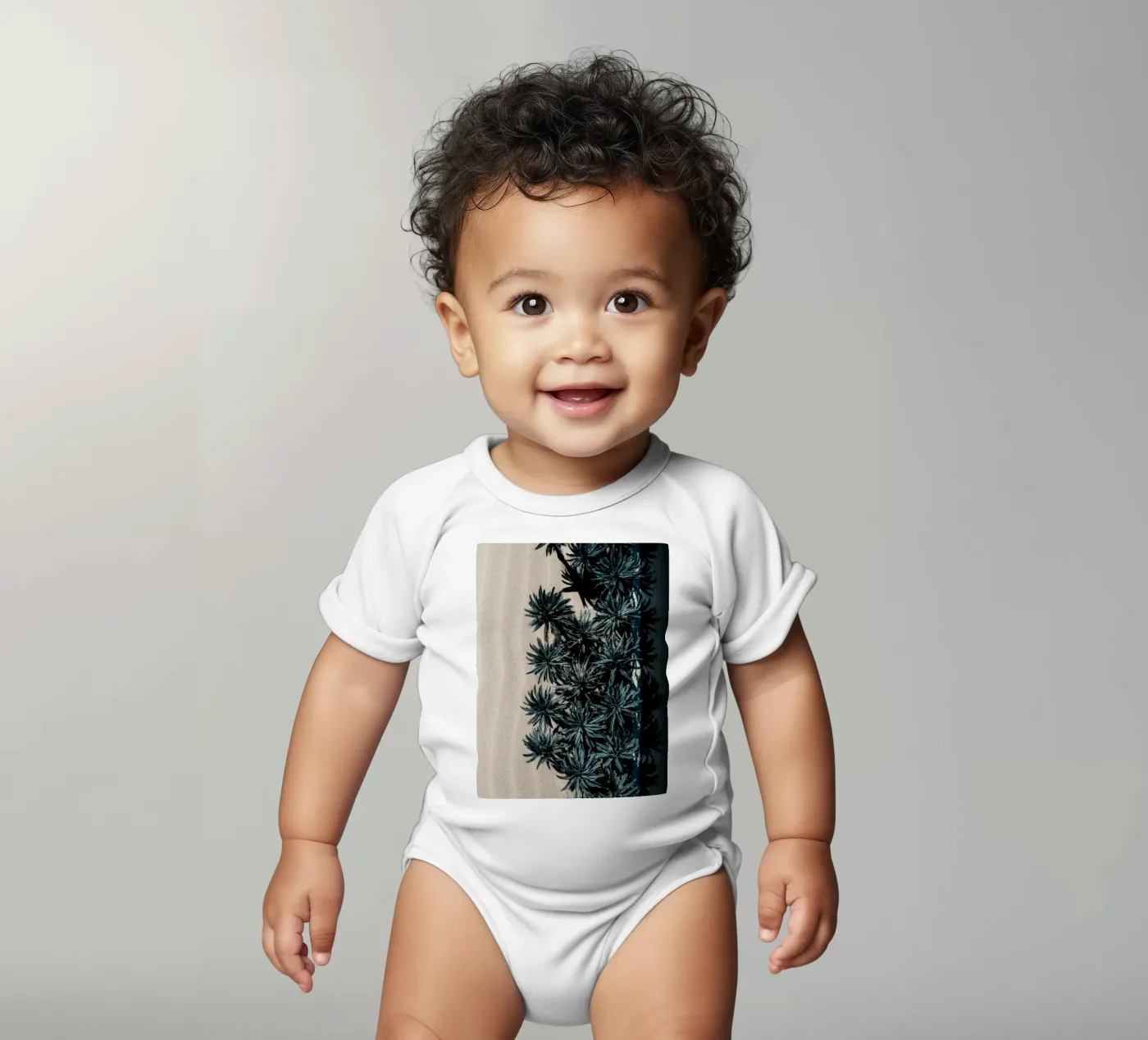 Split Terrain short-sleeve baby romper by somewhere.soul.escape
