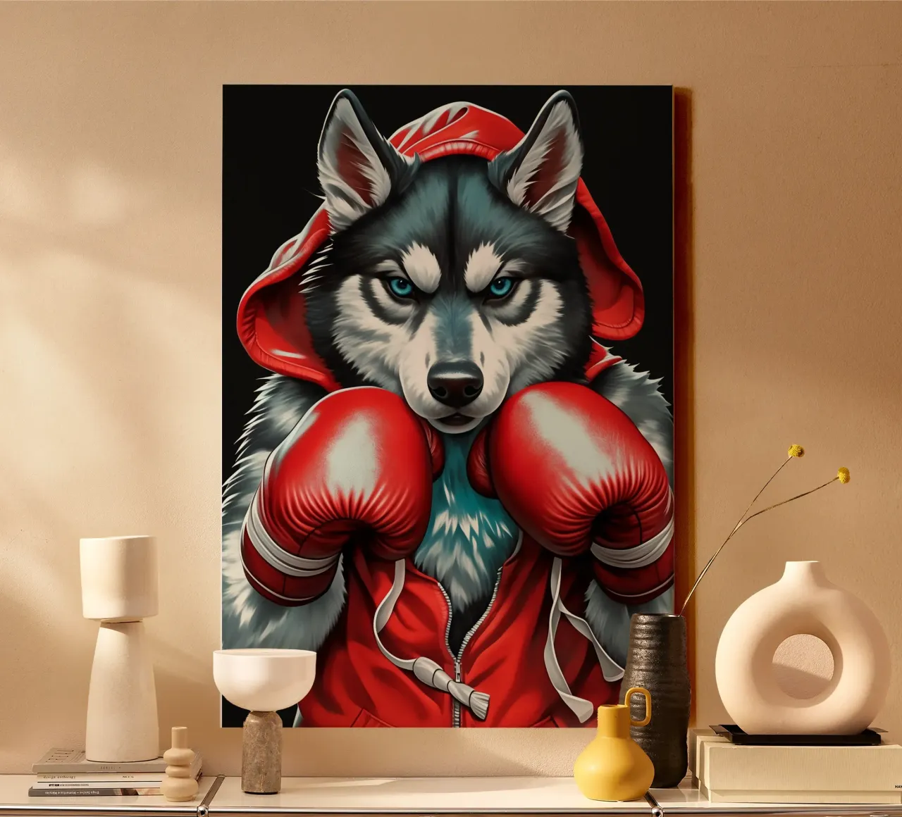 Boxe del lupo tela con Cornice a cassetta da Fleur de Lys