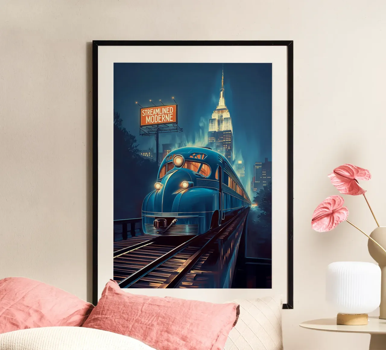 Art Deco Train poster by Fleur de Lys