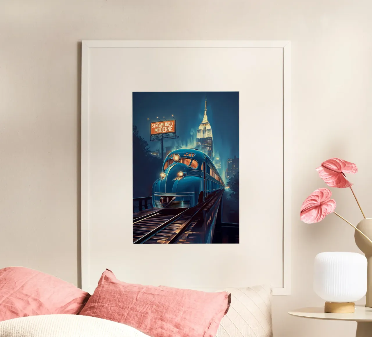 Art Deco Train poster by Fleur de Lys