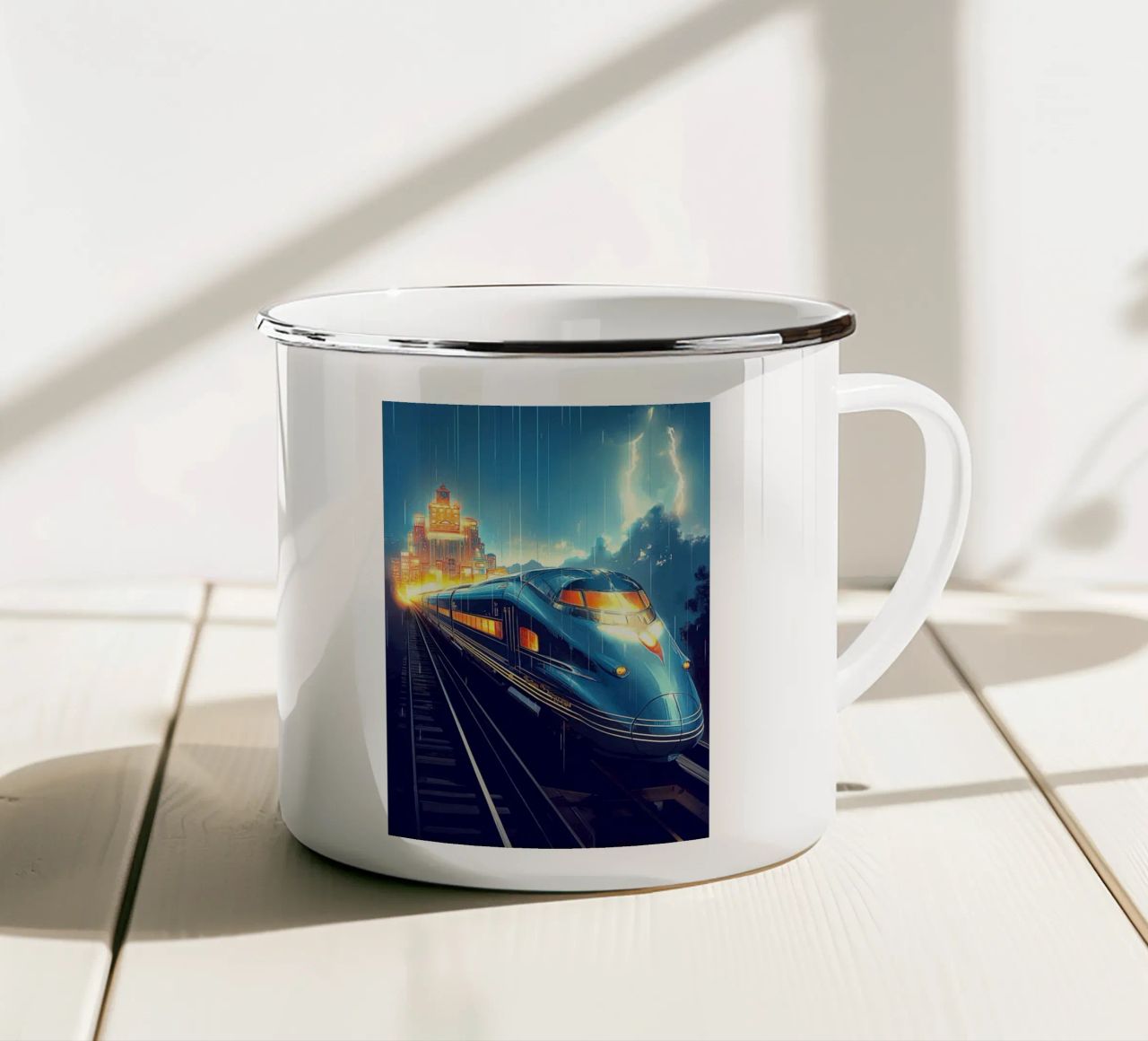 Espresso Art Deco tazza in smalto da Fleur de Lys