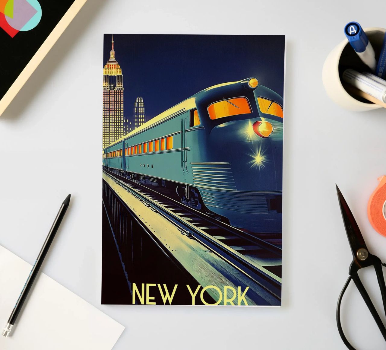 Art Deco Locomotives notebook by Fleur de Lys
