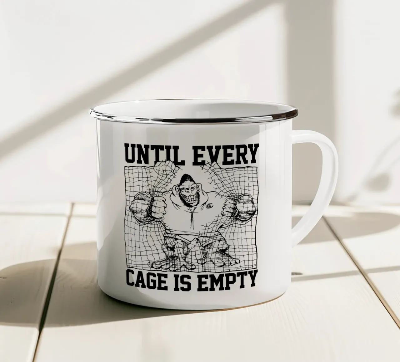 Gorilla Biscuits Until Every Cage Is Empty Emaille Tasse von kiwirsemplok