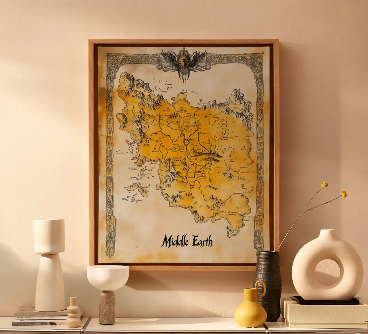 Map of Middle-earth – Forgotten Realms Edition canvas by Mittelerde Atelier