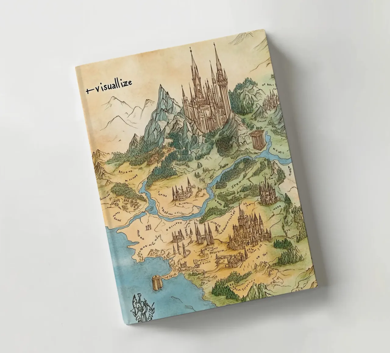 Middle-earth Reimagined – Art Nouveau Map Edition notebook by Mittelerde Atelier