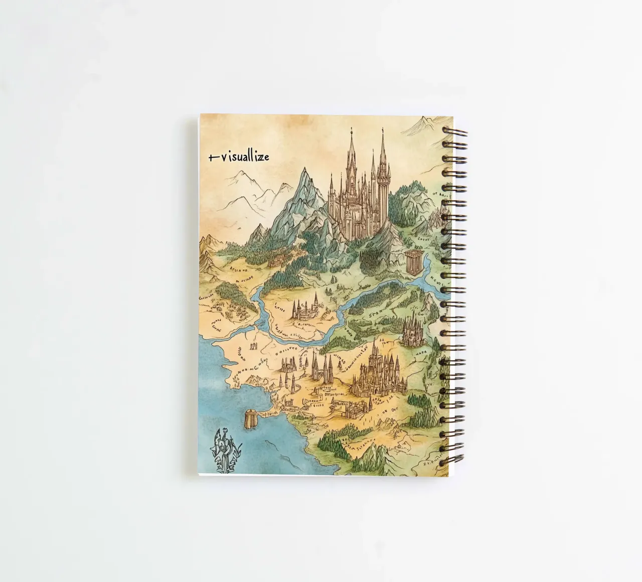 Middle-earth Reimagined – Art Nouveau Map Edition spiral notebook by Mittelerde Atelier