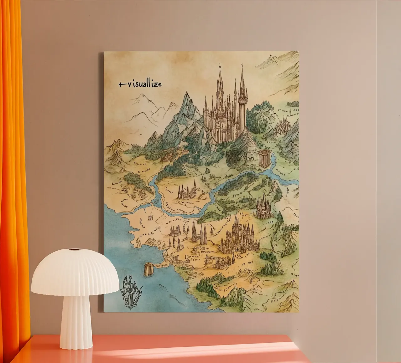 Mittelerde neu interpretiert - Jugendstilkarten-Edition Leinwand von Mittelerde Atelier