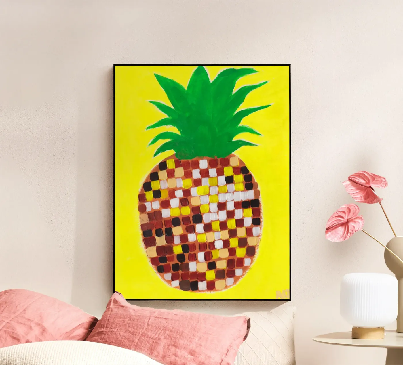Disco Pineapple acryl van Natasha Joseph